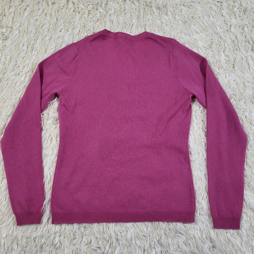 Simply Cashmere Pink V Neck 100 % Cashmere Sweater Medium - Picture 6 of 12